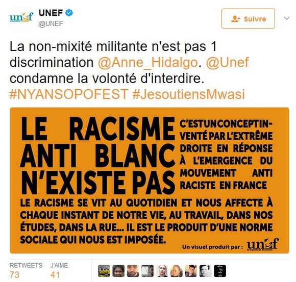 L'Unef envisage de généraliser les réunions interdites aux blancs