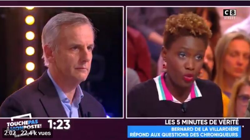 Bernard de la Villardière remet à sa place l'agressive islamiste Rokhaya Diallo dans un débat digne du tiers-monde